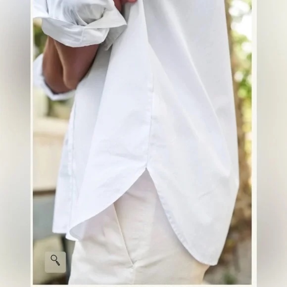 FRANK & EILEEN JOEDY Boyfriend Button-Up Shirt in White - Picture 8 of 9